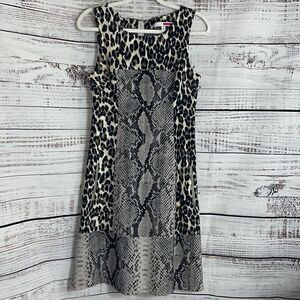 Tracy‎ Reese Dress Womens Size 8 sheath mixed Animal Snake print mini Mob Wife